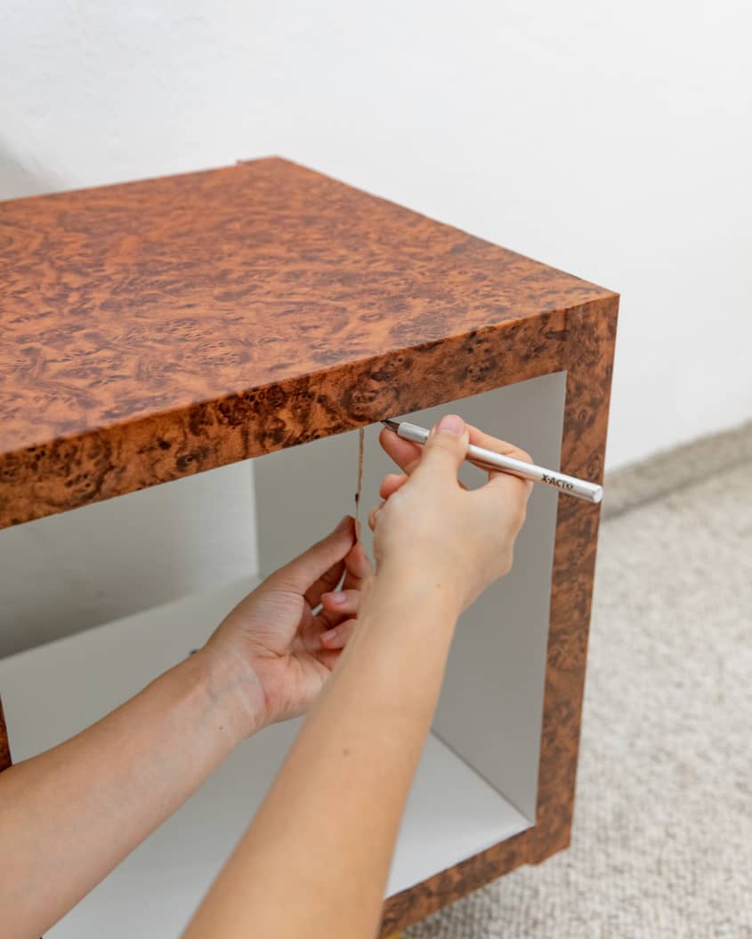 Burl Wood IKEA KALLAX DIY How to Make a Faux Burl Wood Credenza